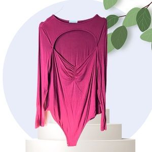 IN’Voland Maroom Burgandy One piece Bodysuit - top